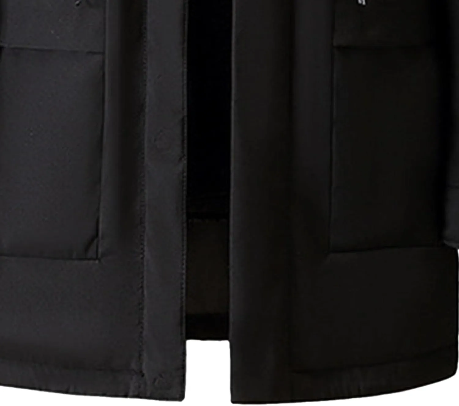 Men's Fur Hooded Warm Quilted Jacket Windproof Long Winter Coats with Pockets Thermal Padded Down Windbreaker