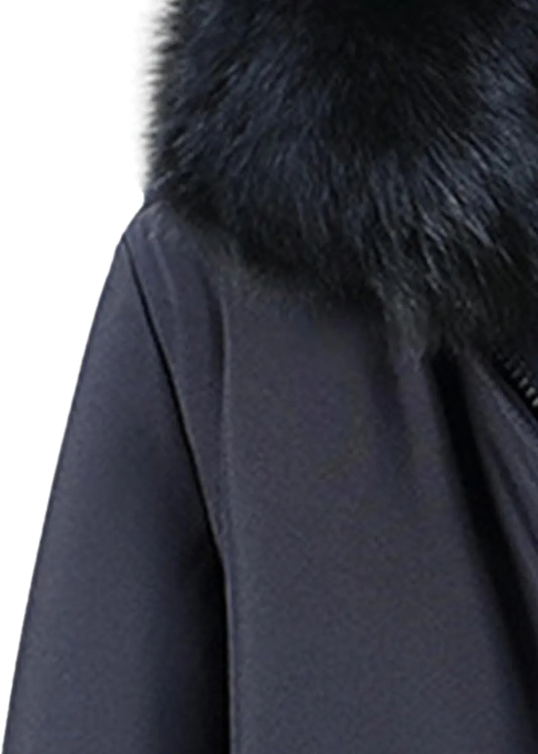 Men's Fur Hooded Warm Quilted Jacket Windproof Long Winter Coats with Pockets Thermal Padded Down Windbreaker