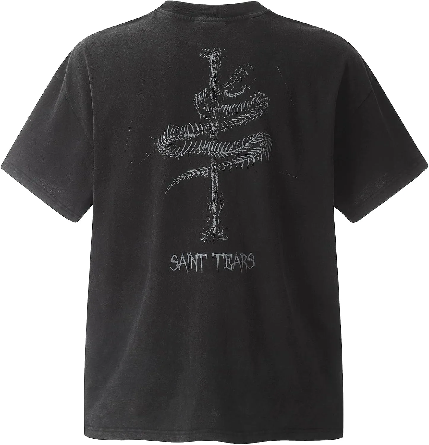 Men's Hip Hop Graphic Print Cotton T-Shirt Fashion Special Design Crewneck Rapper Short Sleeve Tops