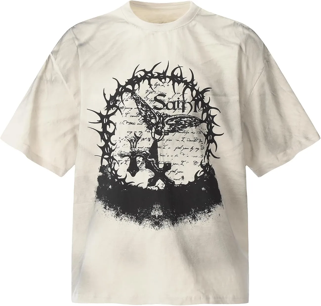 Men's Hip Hop Graphic Print Cotton T-Shirt Fashion Special Design Crewneck Rapper Short Sleeve Tops…