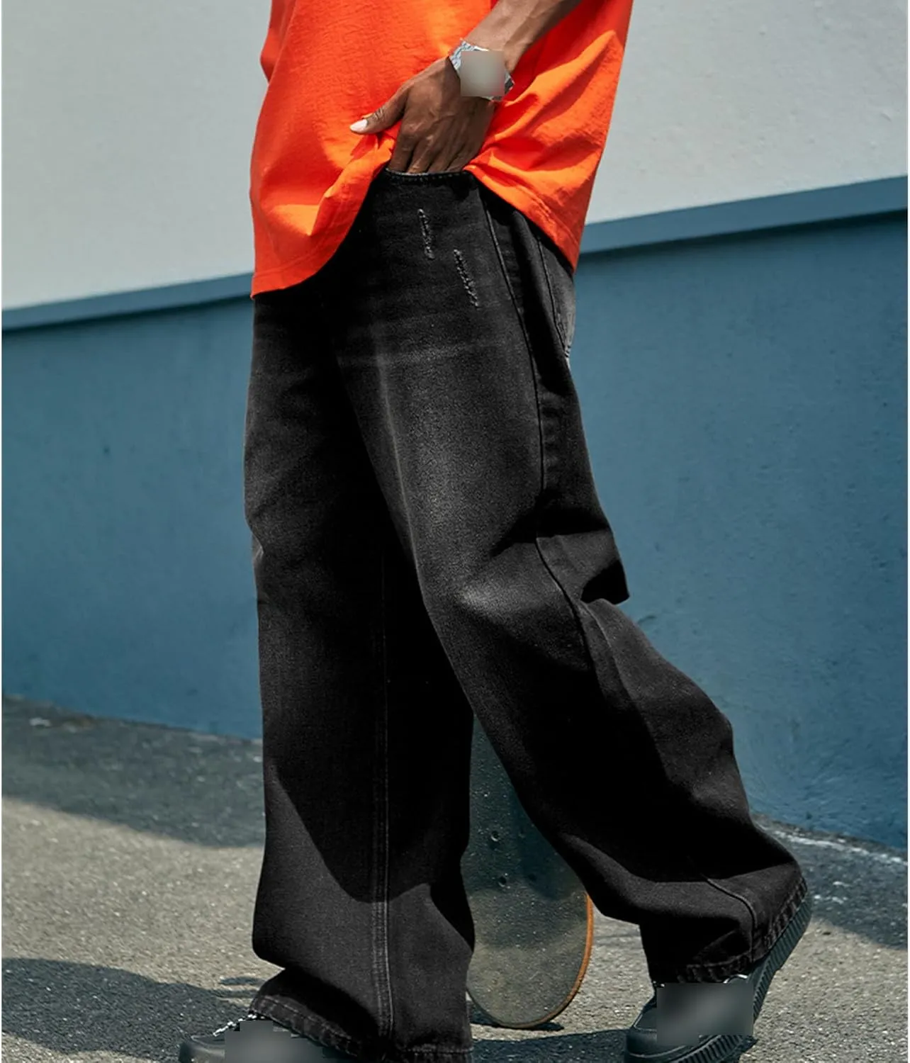 Men's Hip Hop Retro Jeans Relaxed Fit Daily Loose Fit Denim Pants Casual Classic Straight Jeans