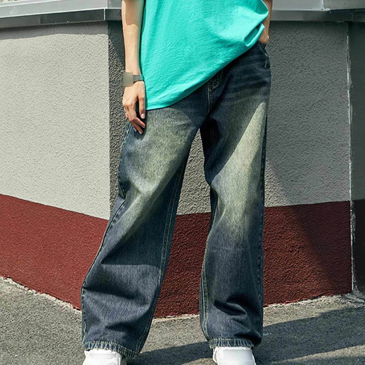 Men's Hip Hop Retro Jeans Relaxed Fit Daily Loose Fit Denim Pants Casual Classic Straight Jeans