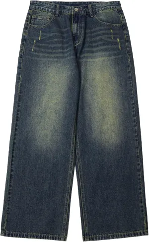 Men's Hip Hop Retro Jeans Relaxed Fit Daily Loose Fit Denim Pants Casual Classic Straight Jeans