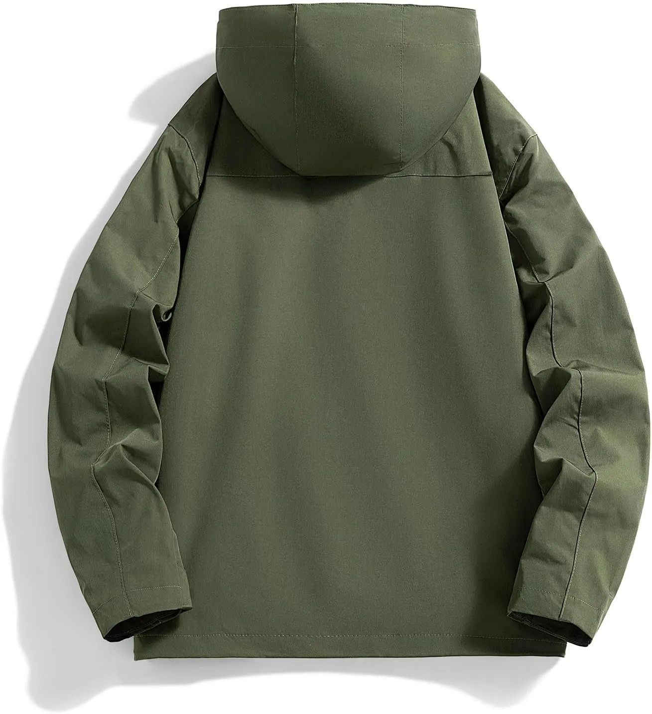 Men's Hooded Softshell Rain Jackets Lightweight Waterproof Windbreaker Zip Up Pockets Raincoats For Outdoor Hiking