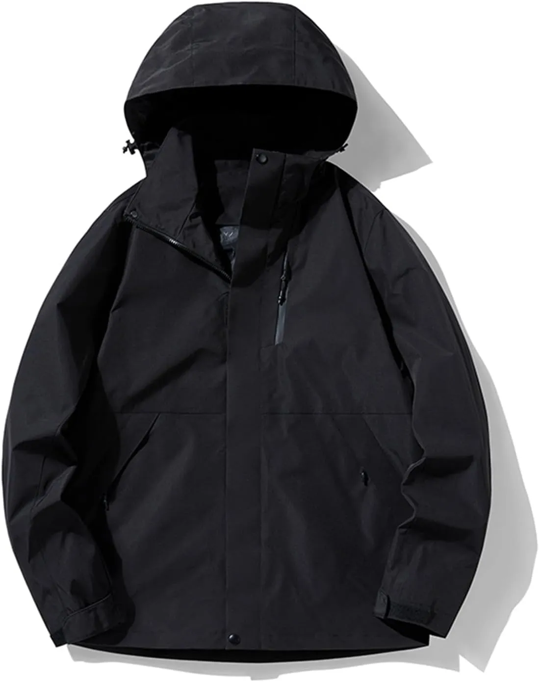 Men's Hooded Softshell Rain Jackets Lightweight Waterproof Windbreaker Zip Up Pockets Raincoats For Outdoor Hiking