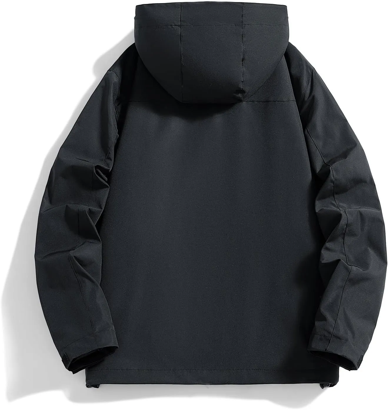 Men's Hooded Softshell Rain Jackets Lightweight Waterproof Windbreaker Zip Up Pockets Raincoats For Outdoor Hiking