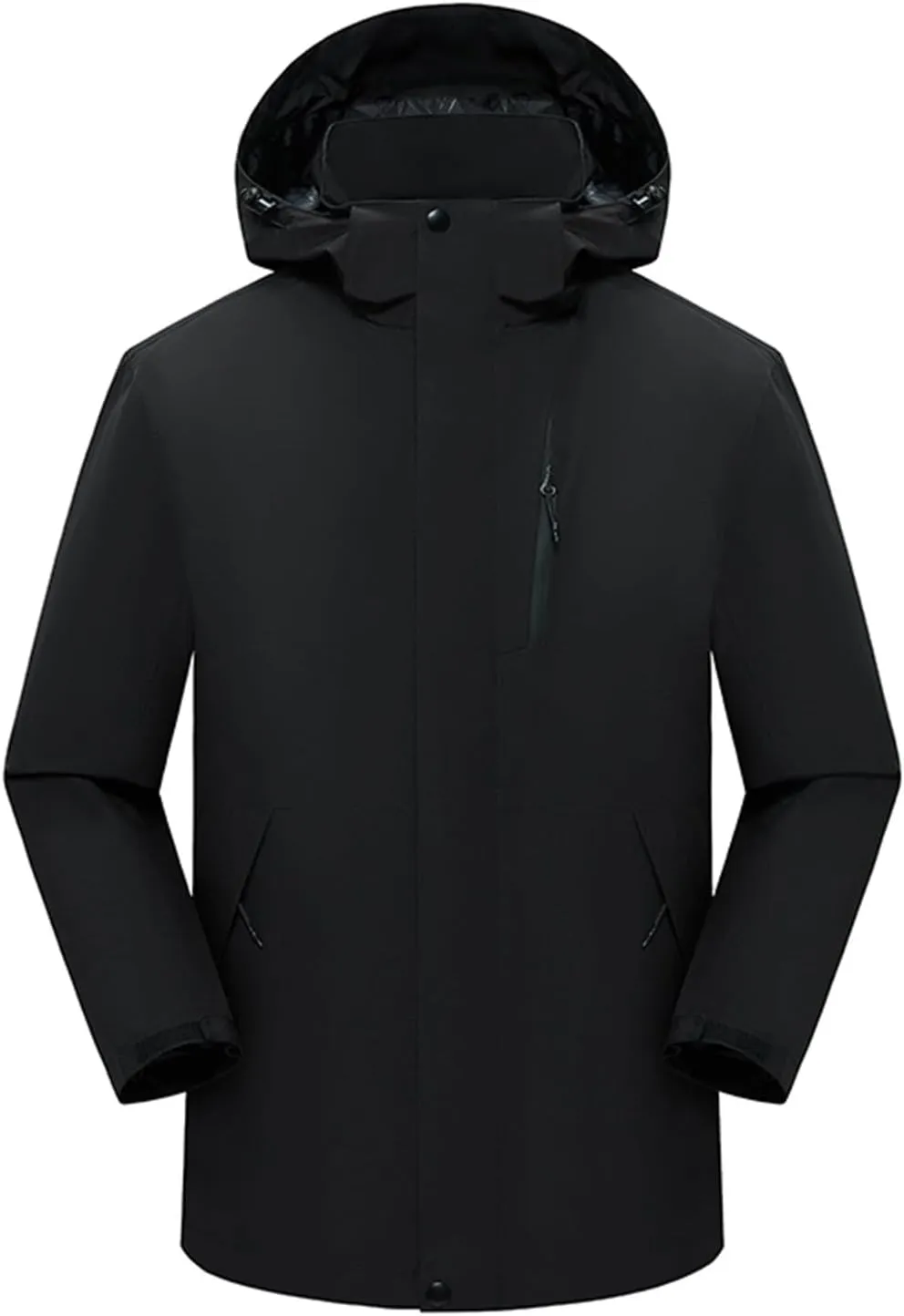 Men's Hooded Softshell Rain Jackets Lightweight Waterproof Windbreaker Zip Up Pockets Raincoats For Outdoor Hiking