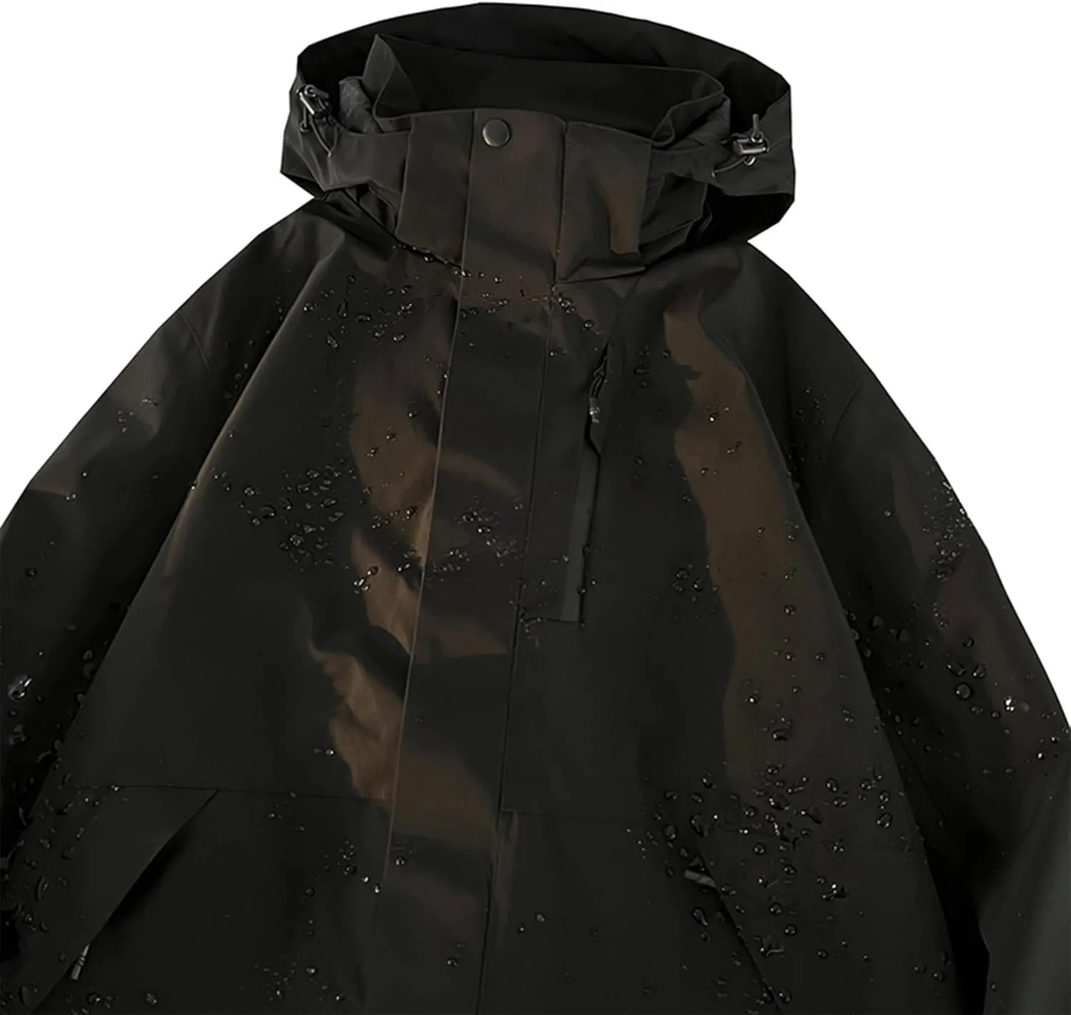 Men's Hooded Softshell Rain Jackets Lightweight Waterproof Windbreaker Zip Up Pockets Raincoats For Outdoor Hiking
