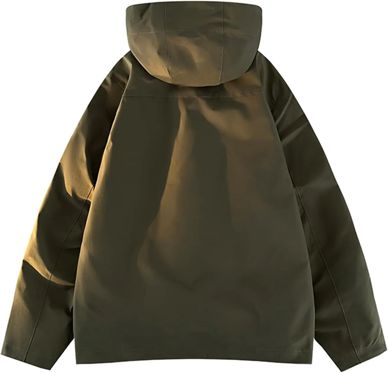 Men's Hooded Softshell Rain Jackets Lightweight Waterproof Windbreaker Zip Up Pockets Raincoats For Outdoor Hiking