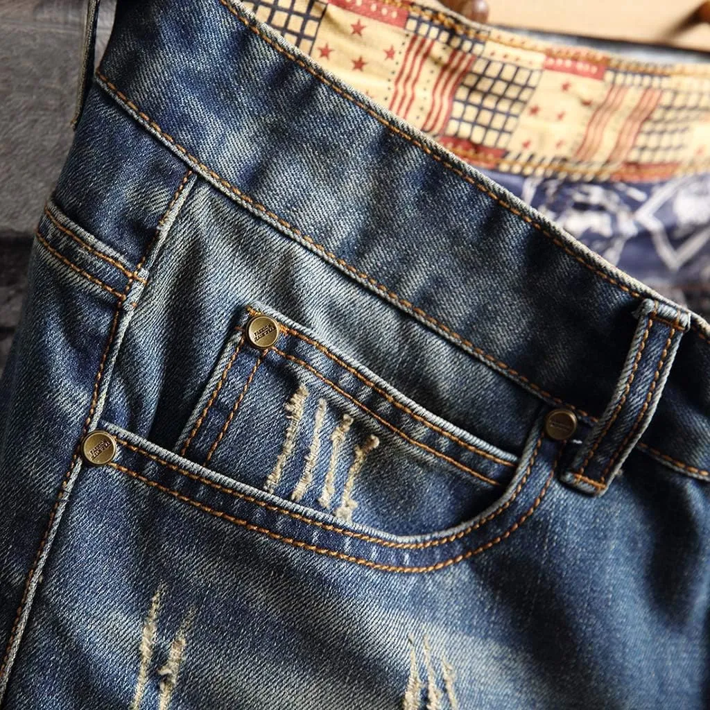 Mens Jean Shorts Denim Shorts Ripped Distressed Short Jeans Casual Classic Straight Fit Jorts
