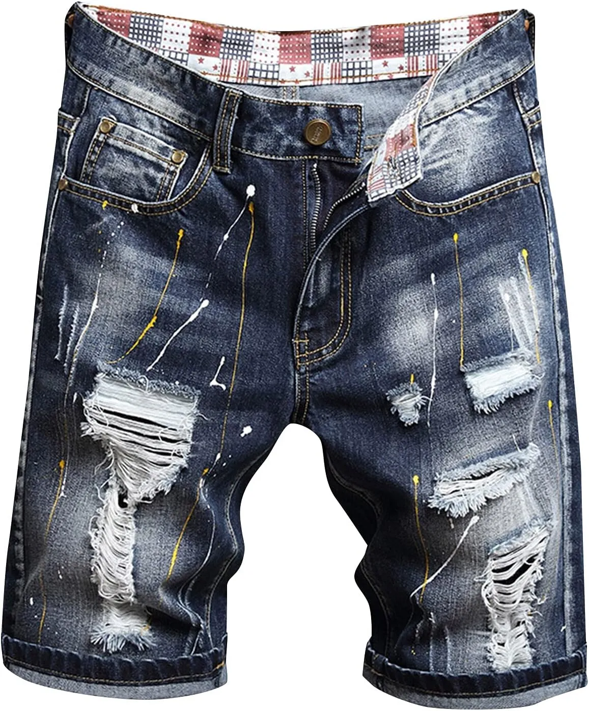 Mens Jean Shorts Denim Shorts Ripped Distressed Short Jeans Casual Classic Straight Fit Jorts