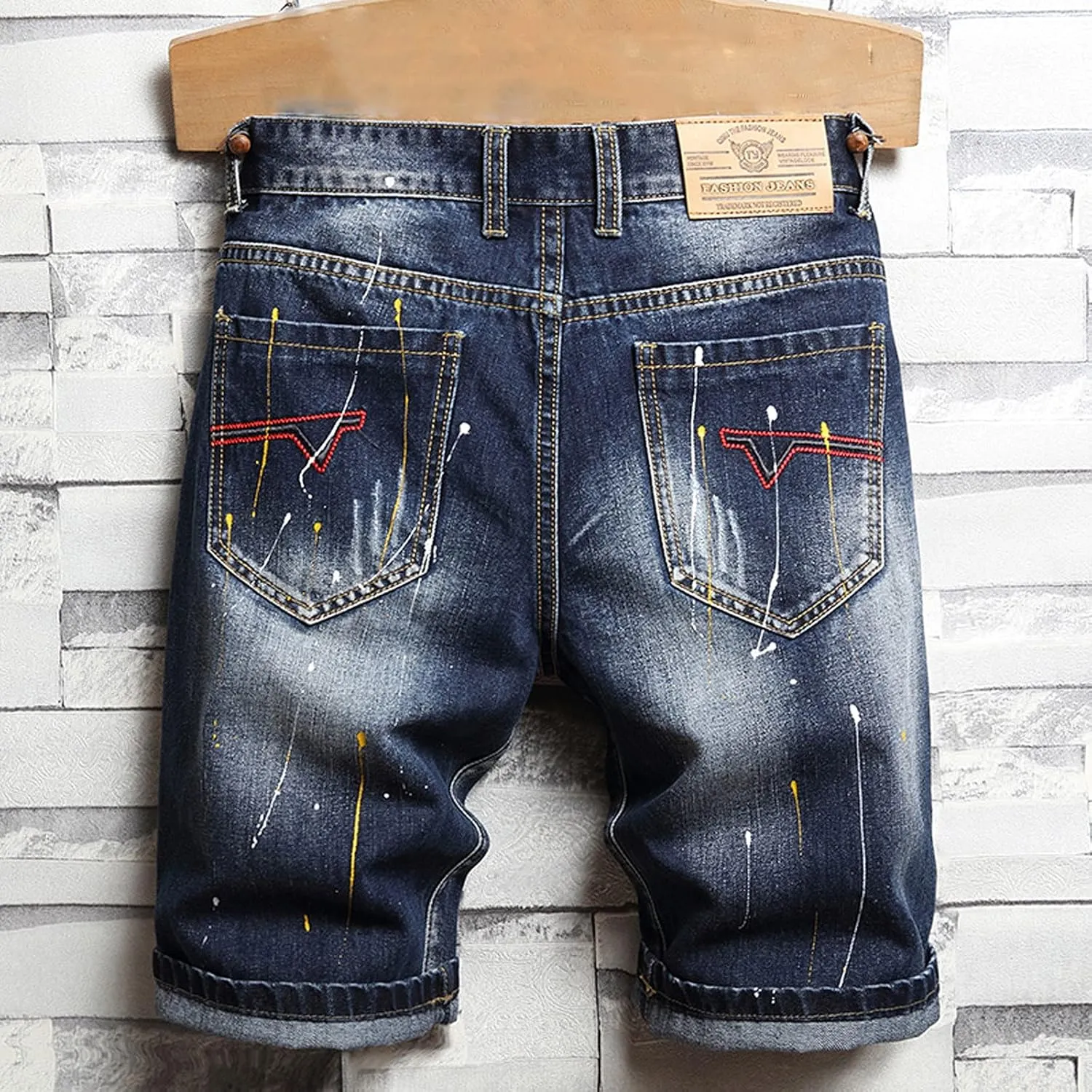 Mens Jean Shorts Denim Shorts Ripped Distressed Short Jeans Casual Classic Straight Fit Jorts
