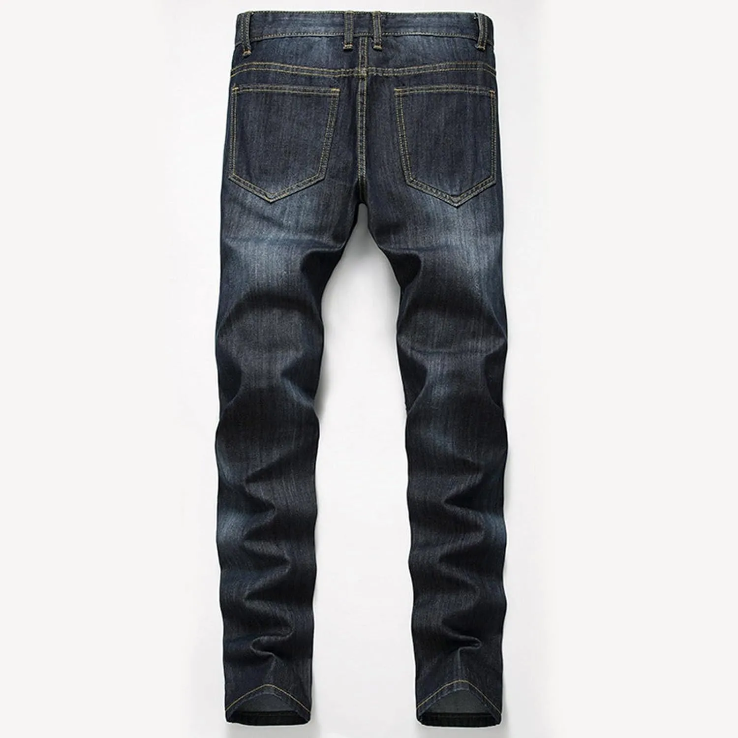 Mens Jeans Bootcut Straight Driven Jeans Ripped Distressed Holes Y2k Baggy Jeans for Men Stacked Ripped Destroyed Jeans