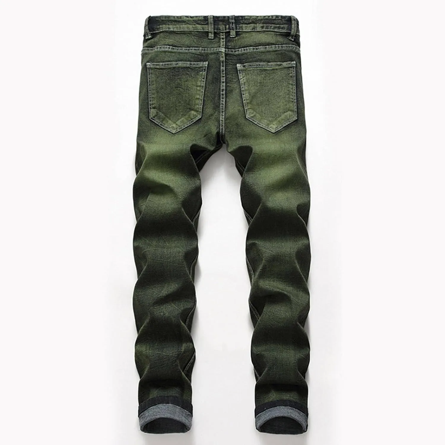 Mens Jeans Regular Fit Loose Fit Jeans Blue & Black Jeans Classic Denim Patches Jeans Printed Patchwork Baggy Jeans