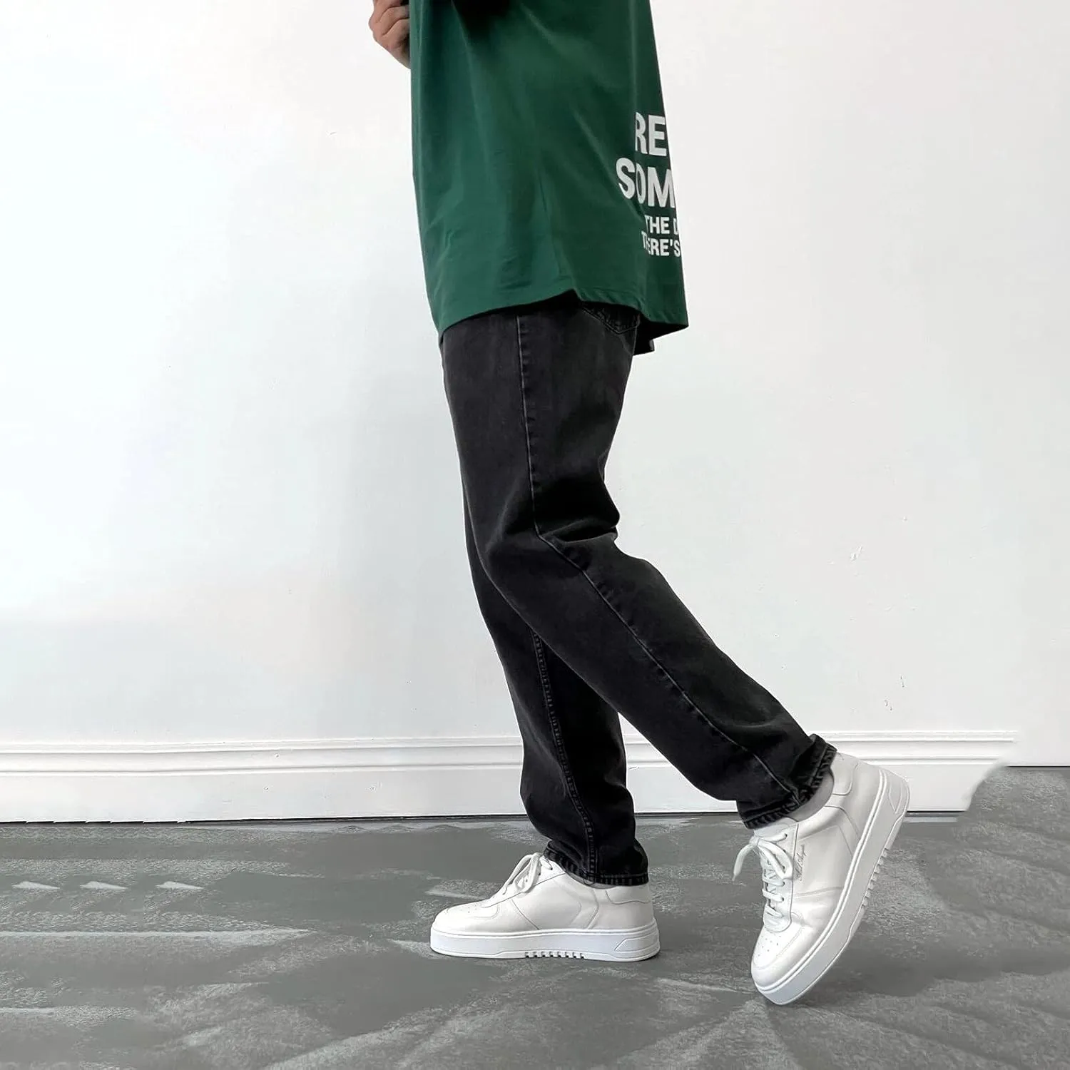 Mens Jeans Relaxed Fit, Mens Casual Pants Baggy Mens Jeans Straight Fit Loose Boot Cut for Men Jeans