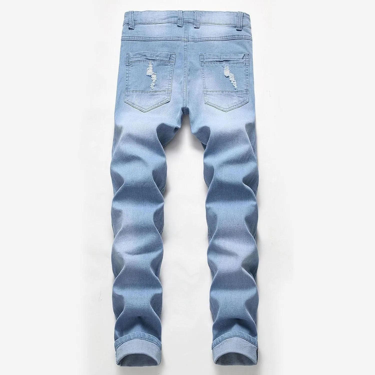 Mens Jeans Slim Fit Athletic Fit Jeans Comfort Stretch Denim Jeans Trendy Print Pants Parachute Pants for Men