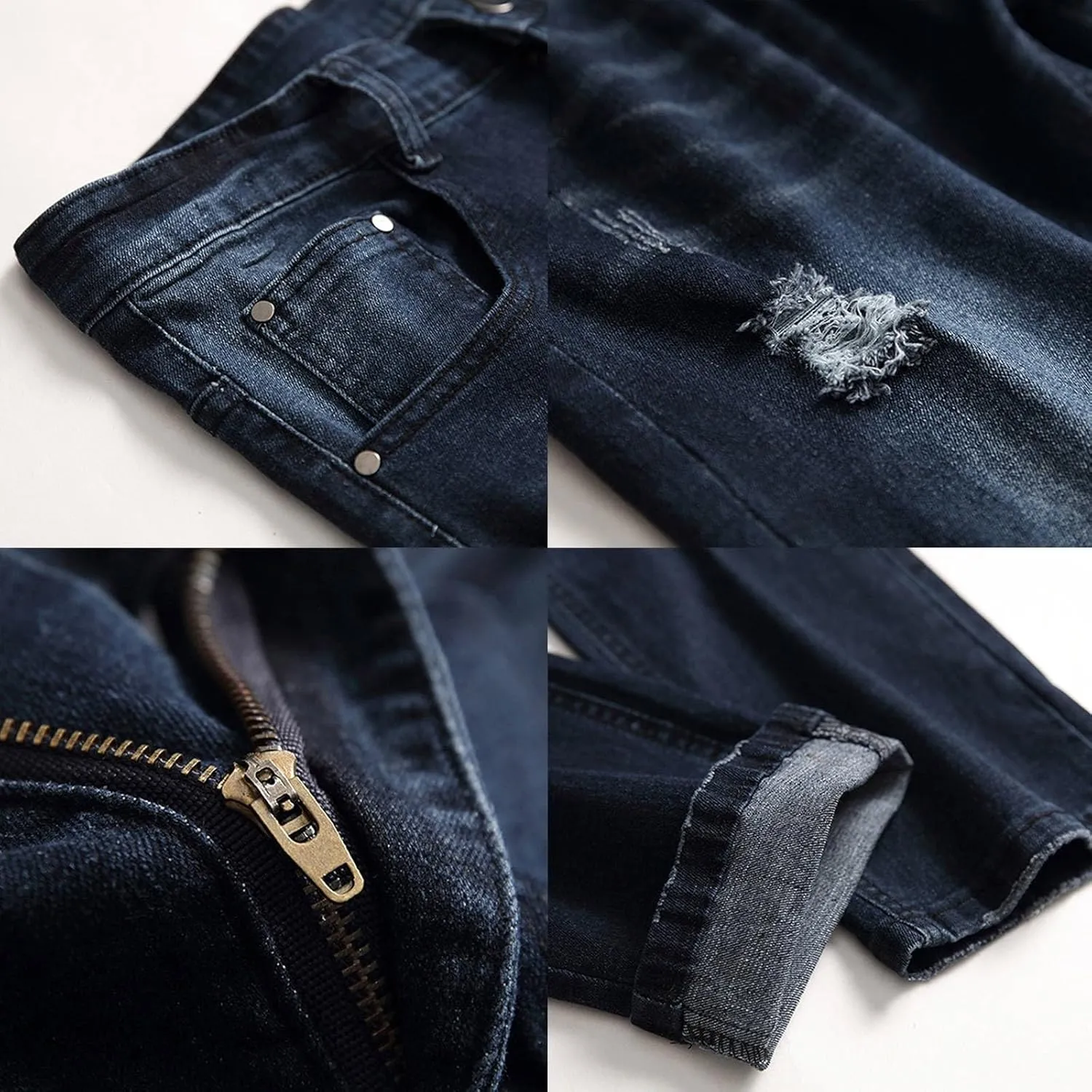 Mens Jeans Slim Fit Athletic Fit Jeans Comfort Stretch Denim Jeans Trendy Print Pants Parachute Pants for Men