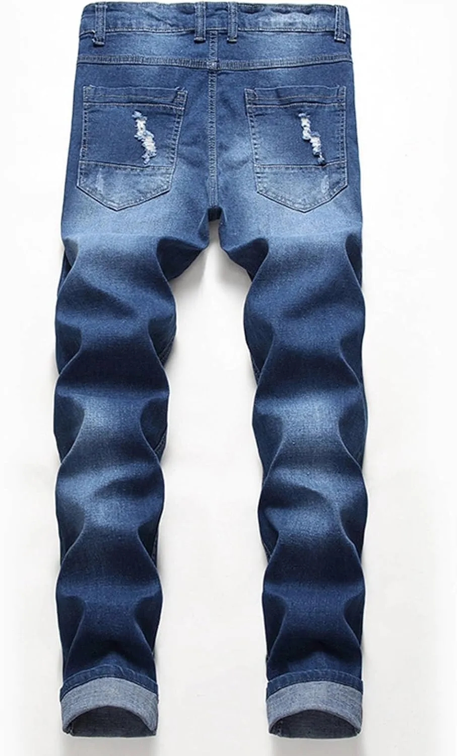 Mens Jeans Slim Fit Athletic Fit Jeans Comfort Stretch Denim Jeans Trendy Print Pants Parachute Pants for Men