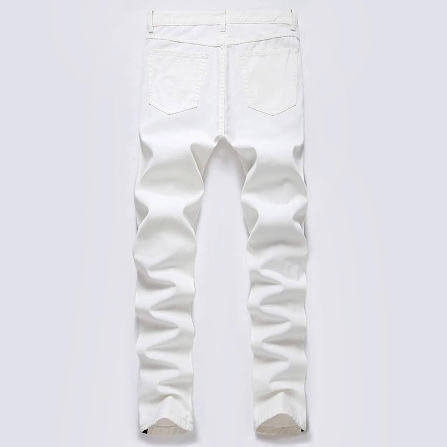 Mens Jeans Stretch Straight Leg Jeans Soft Denim Jeans Grunge Hip Hop Baggy Pants Leopard Print Pants