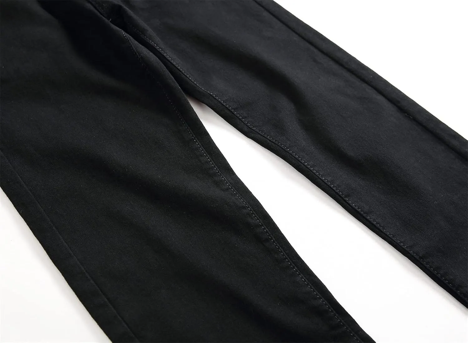 Men's Lightweight Regular Fit Jean Vintage Stretch Distressed Jean Pants Classic Straight Leg Washed Denim Jeans