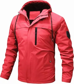 Men's Lightweight Waterproof Rain Jacket Hiking Windbreake Jacket Shell Hooded Outdoor Raincoat Overcoat for Travel