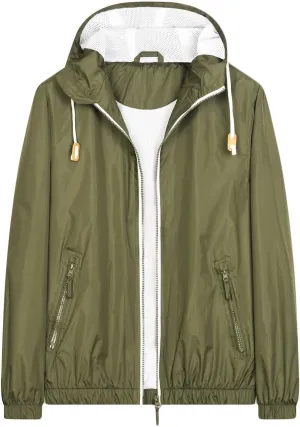 Mens Lightweight Waterproof Rain Jacket Thin Packable Breathable Hooded Raincoat Windproof Durable For Outdoor Hiking