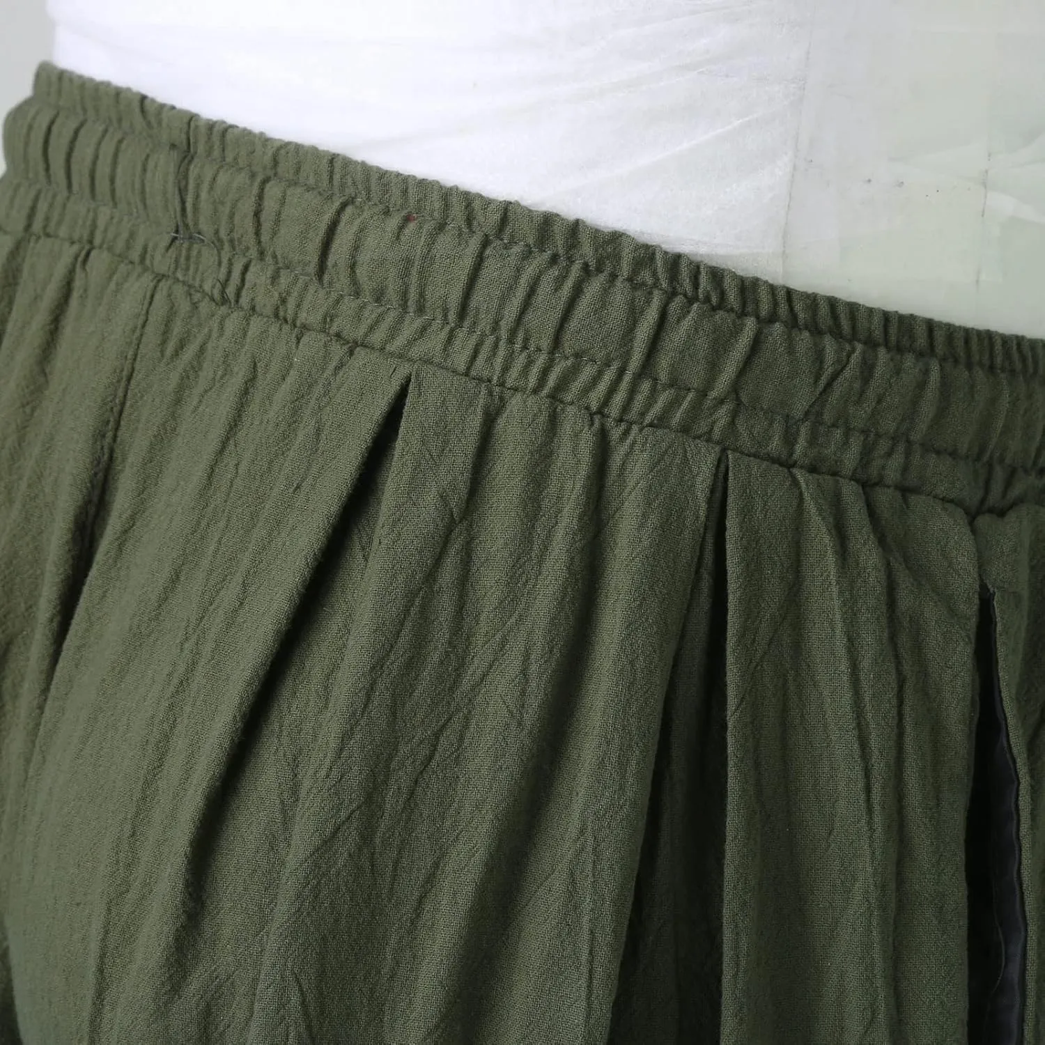 Mens Linen Beach Pants Big Tall Elastic Classic Waist Lounge Beach Pants Summer Casual Straight Leg Dress Trouser