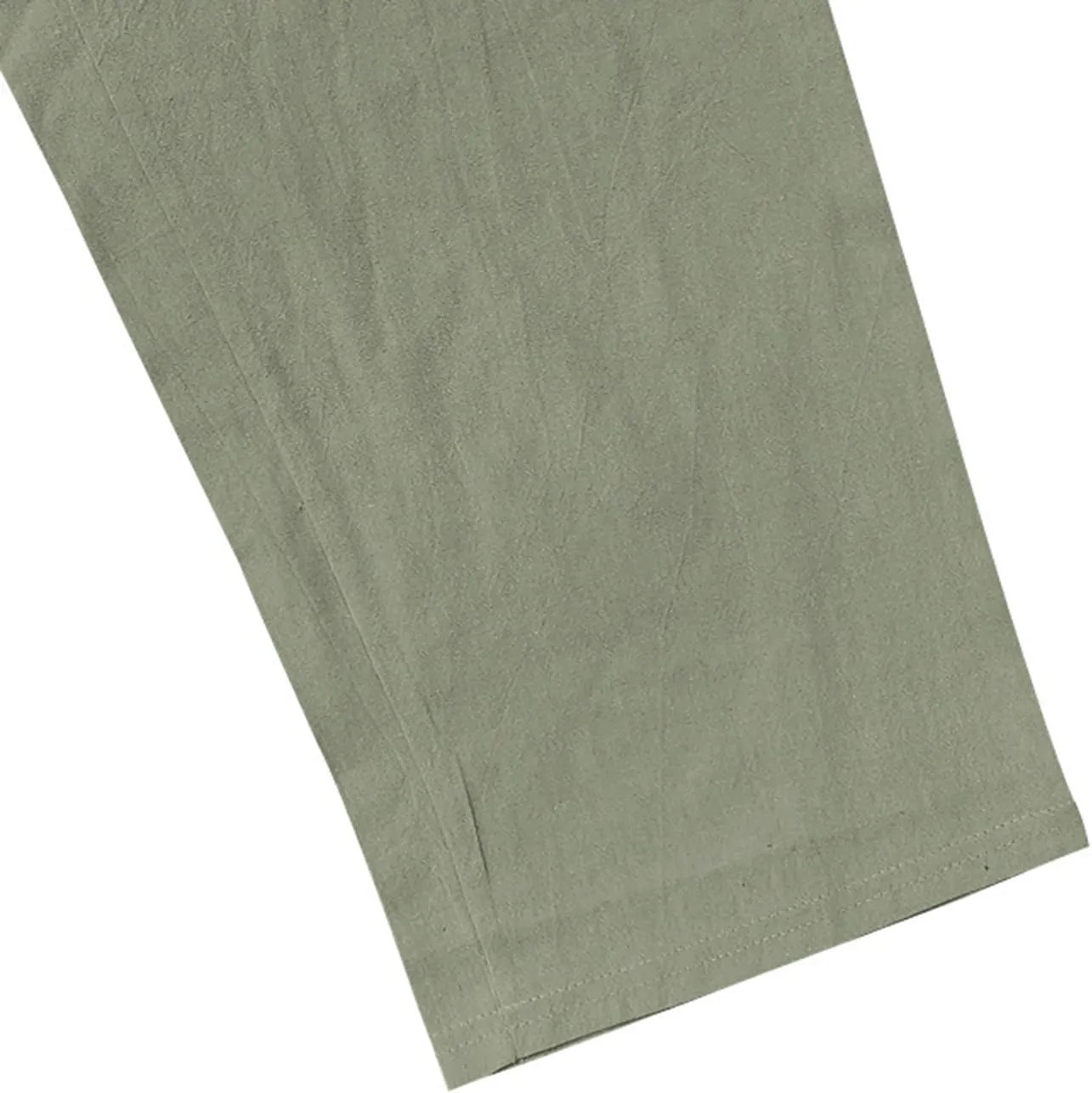 Men's Linen Cotton Casual Pants Loose Straight Leg Elastic Waist Solid Color Trousers
