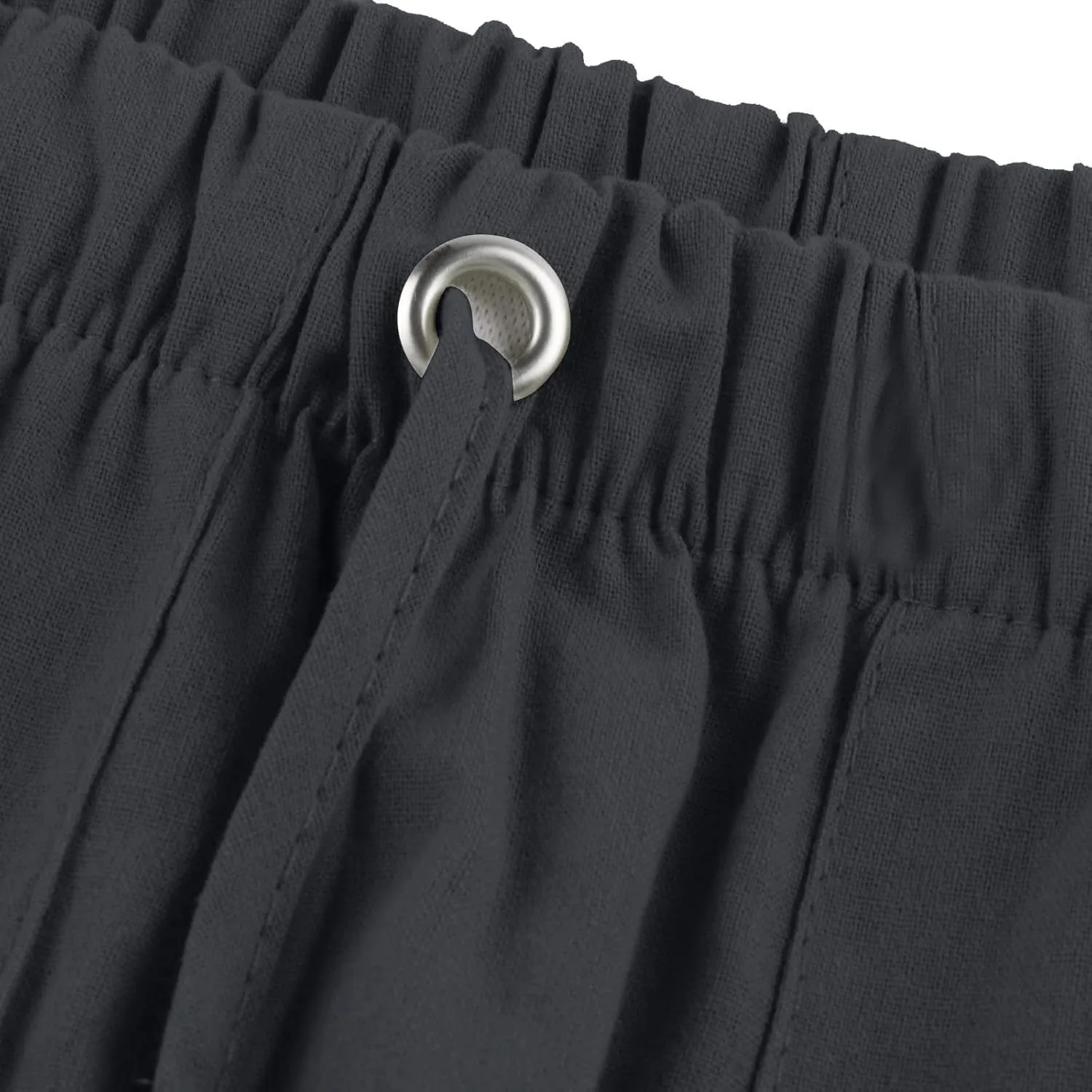 Mens Linen Pants Yoga Beach Loose Fit Lightweight Casual Summer Elastic Waist Drawstring Baggy Trousers with Pockets