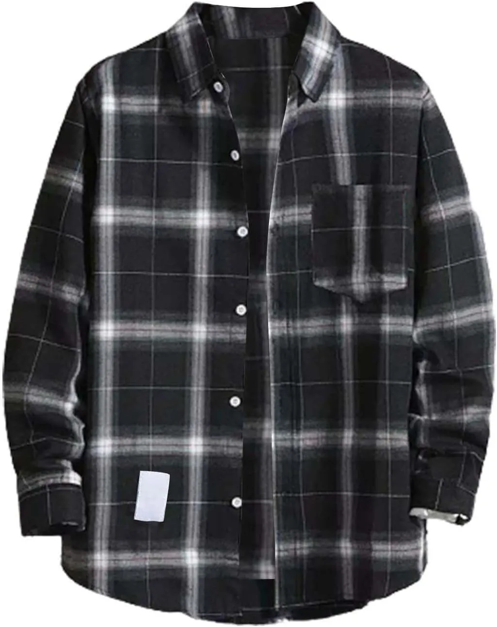 Men's Long Sleeve Flannel Shirt Checkered Mens Button Down Shirts Regular Fit Long Sleeve Casual Plaid Flannel Shirt