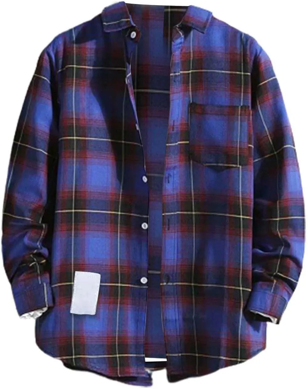 Men's Long Sleeve Flannel Shirt Checkered Mens Button Down Shirts Regular Fit Long Sleeve Casual Plaid Flannel Shirt