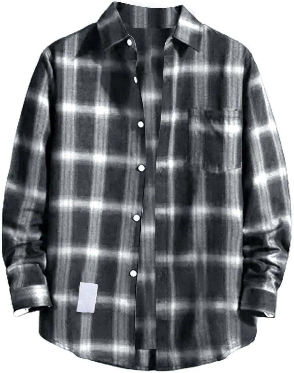 Men's Long Sleeve Flannel Shirt Checkered Mens Button Down Shirts Regular Fit Long Sleeve Casual Plaid Flannel Shirt