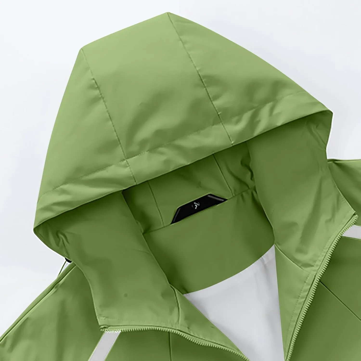 Men's Oversized Rain Jacket Lightweight Waterproof Hooded Jacket Pockets Windbreaker Outdoor Hiking Travel Raincoat