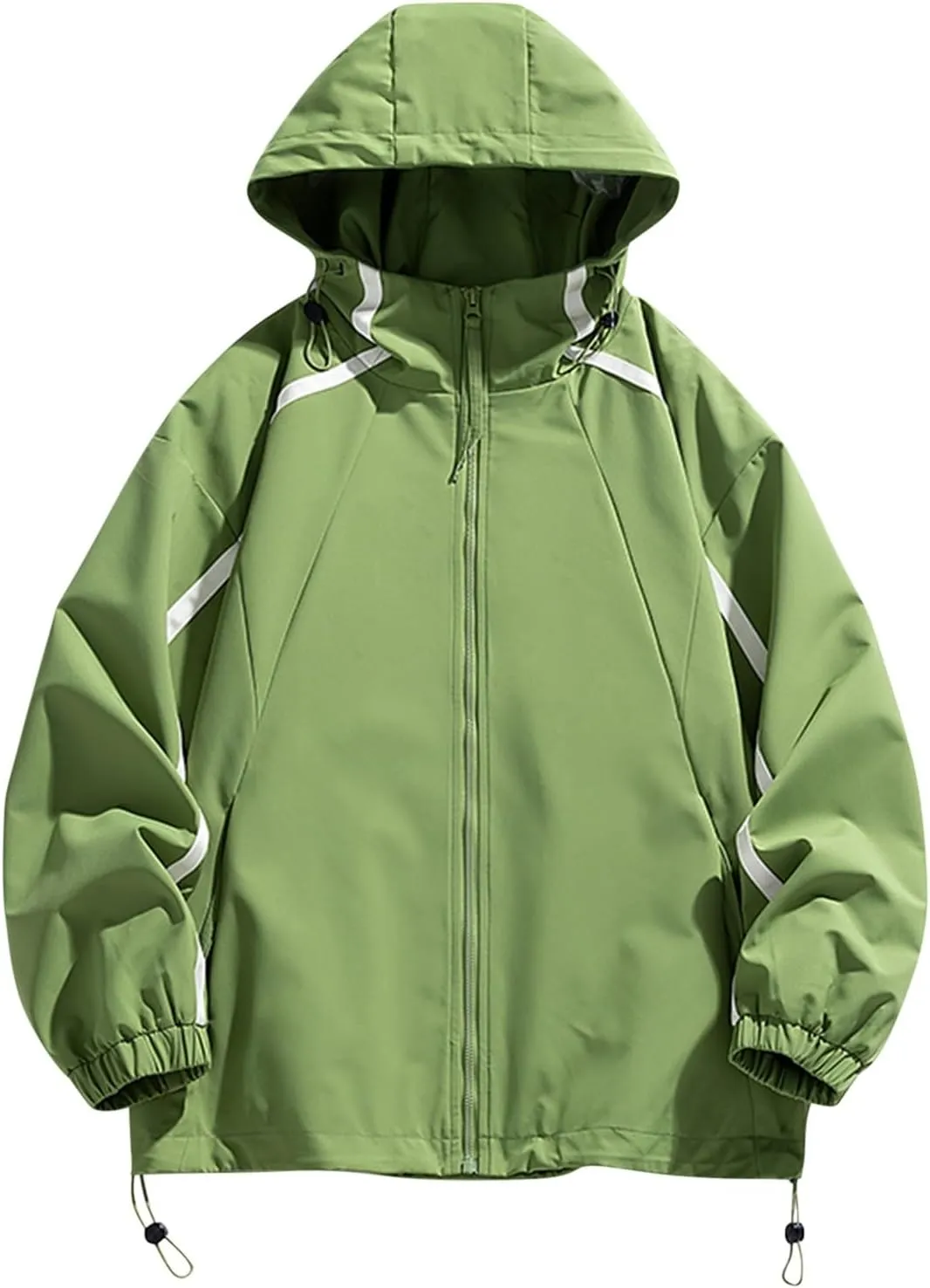 Men's Oversized Rain Jacket Lightweight Waterproof Hooded Jacket Pockets Windbreaker Outdoor Hiking Travel Raincoat