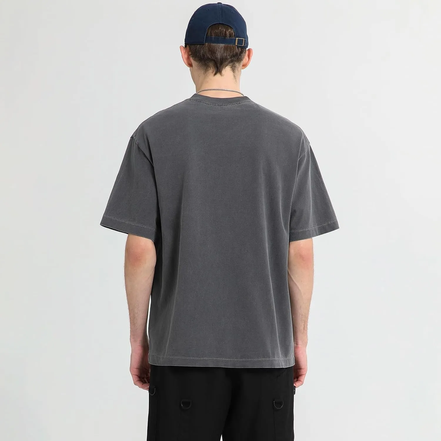 Men's Oversized T Shirts Cotton Unisex Loose Fit Tee Vintage Acid Washed Summer Casual Baggy Basic Tops