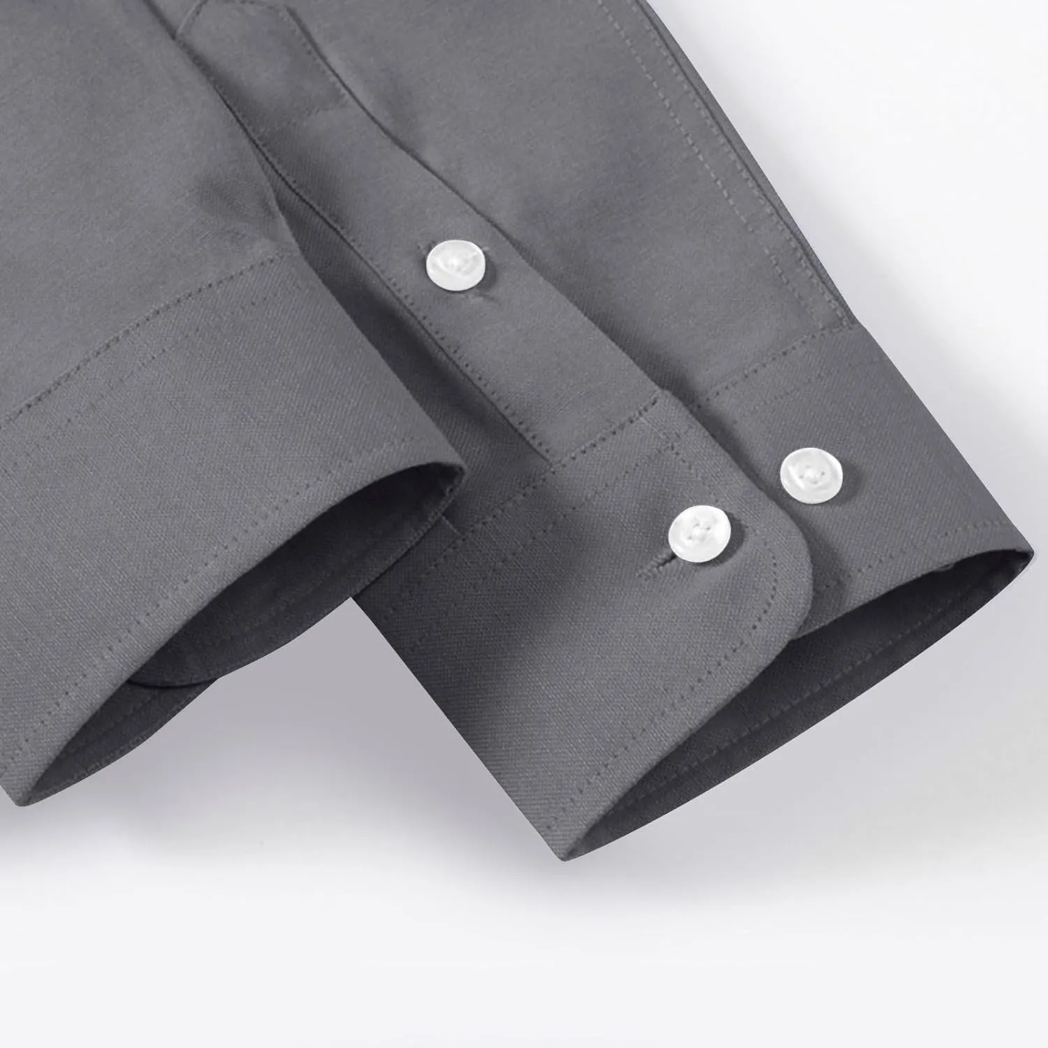Mens Oxford Dress Shirts Long Sleeve Button Down Collar Solid Casual Tops Gentleman Apparel Clothes