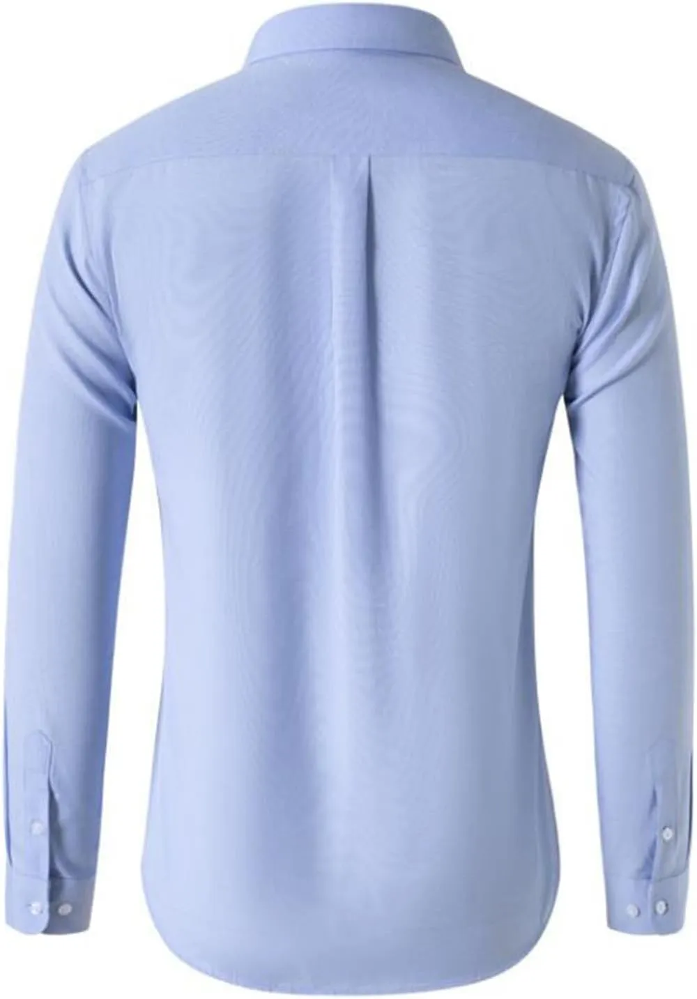 Mens Oxford Dress Shirts Long Sleeve Button Down Collar Solid Casual Tops Gentleman Apparel Clothes
