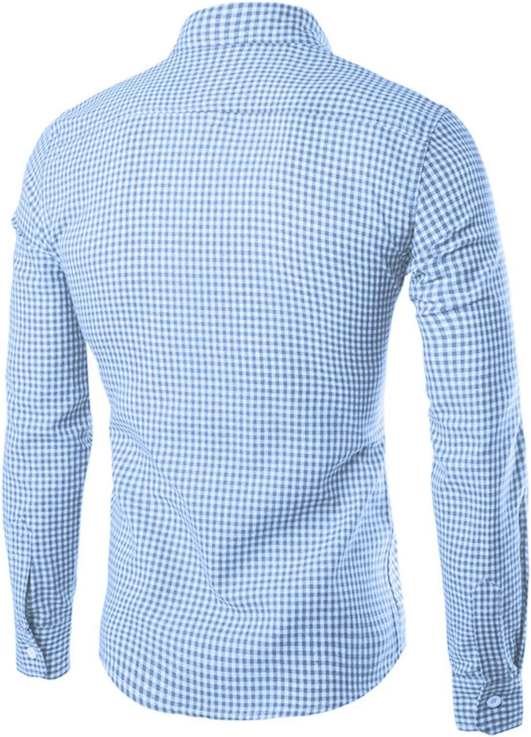 Men's Plaid Casual Slim Fit Long Sleeve Button Down Dress Shirts