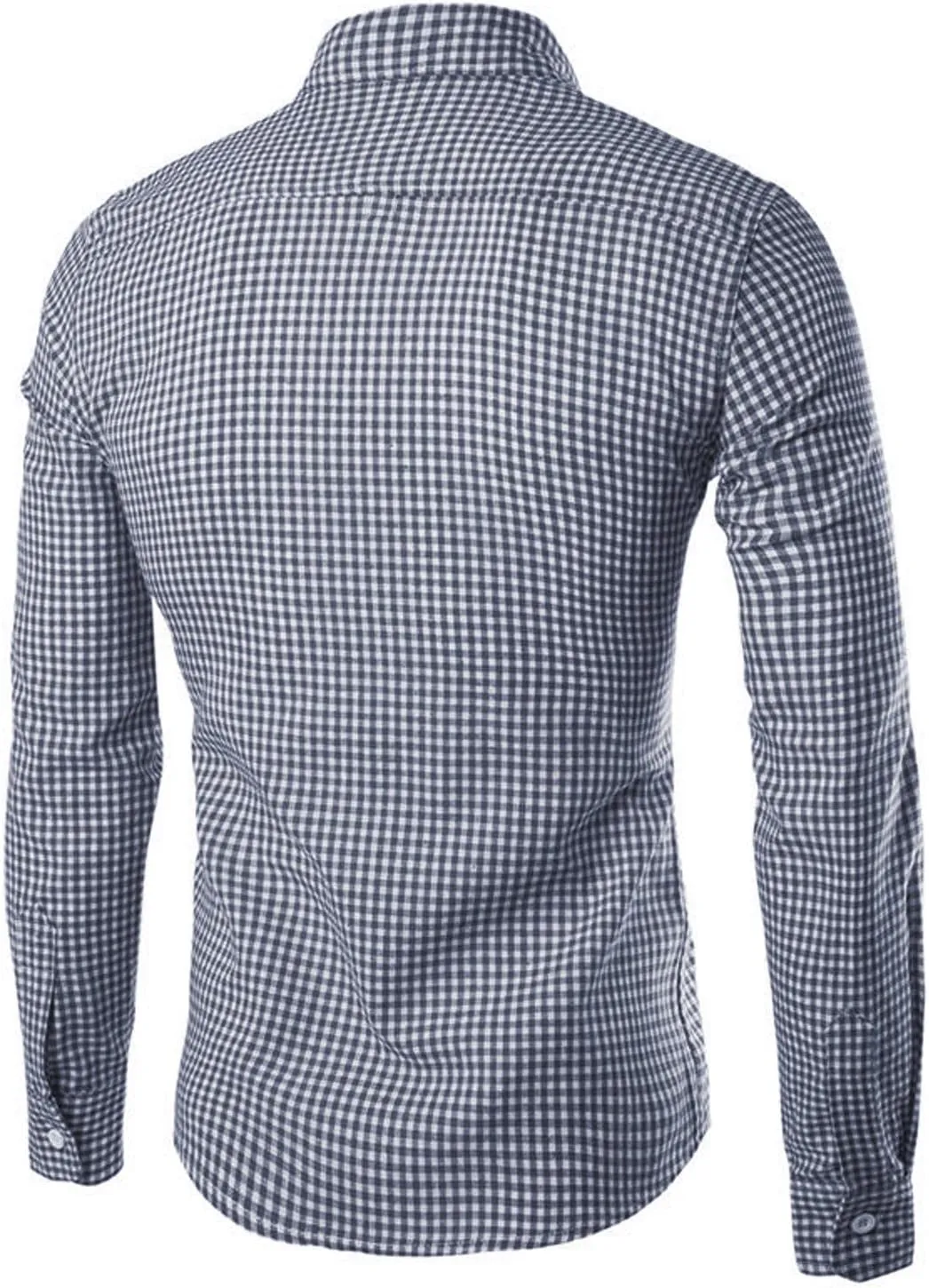 Men's Plaid Casual Slim Fit Long Sleeve Button Down Dress Shirts