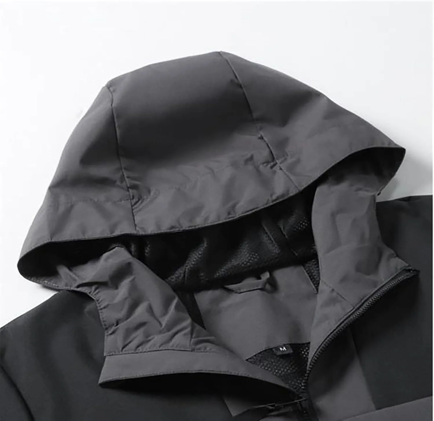 Men's Rain Jacket Waterproof Mountain Windbreaker Full Zip Hooded Raincoat with Pockets Casual Outdoor Sports Jacket