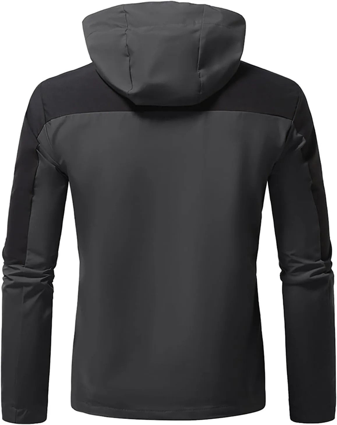 Men's Rain Jacket Waterproof Mountain Windbreaker Full Zip Hooded Raincoat with Pockets Casual Outdoor Sports Jacket