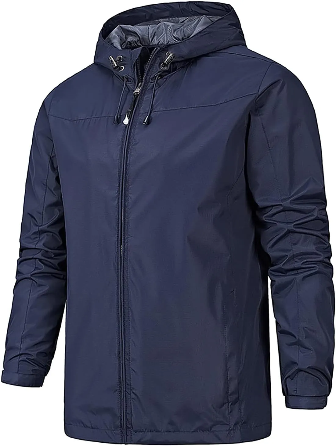 Men's Rain Jackets Waterproof Warm Puffer Jacket Hooded Windproof Winter Coat Bomber Jacket, XL-5XL