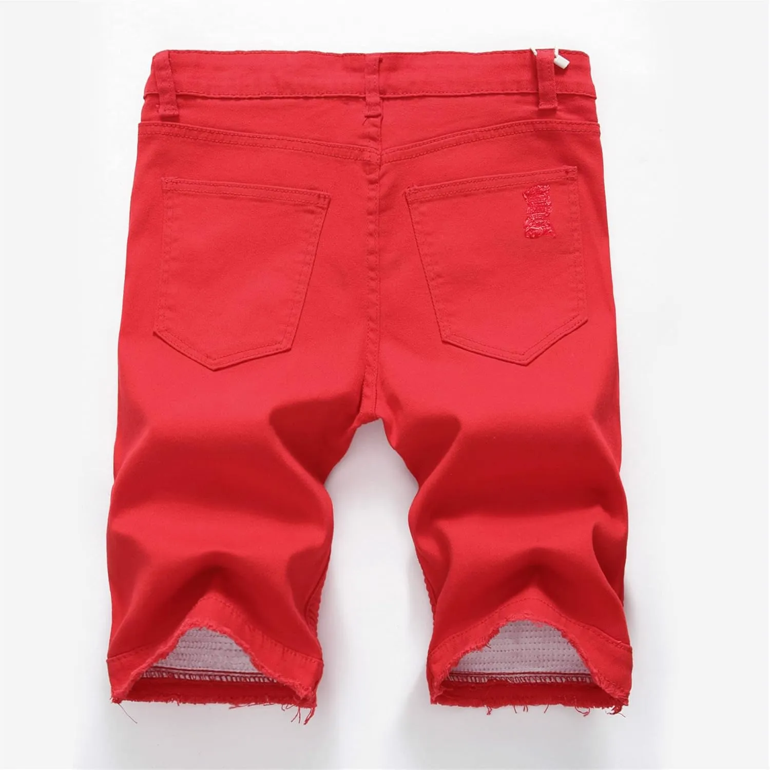 Men's Ripped Distressed Half Pants Casual Classic Straight Short Jeans Relaxed Fit Work Denim Shorts
