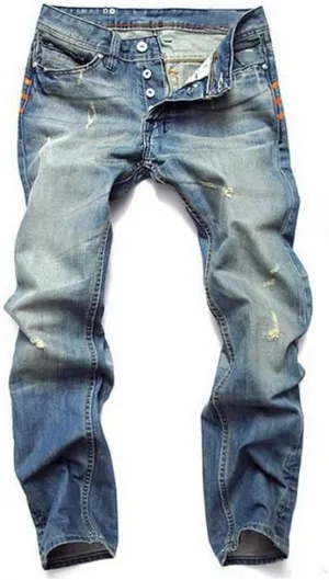 Men's Ripped Slim Straight Fit Moto Jeans Comfy Stretch Skinny Biker Denim Pants Vintage Distressed Jeans