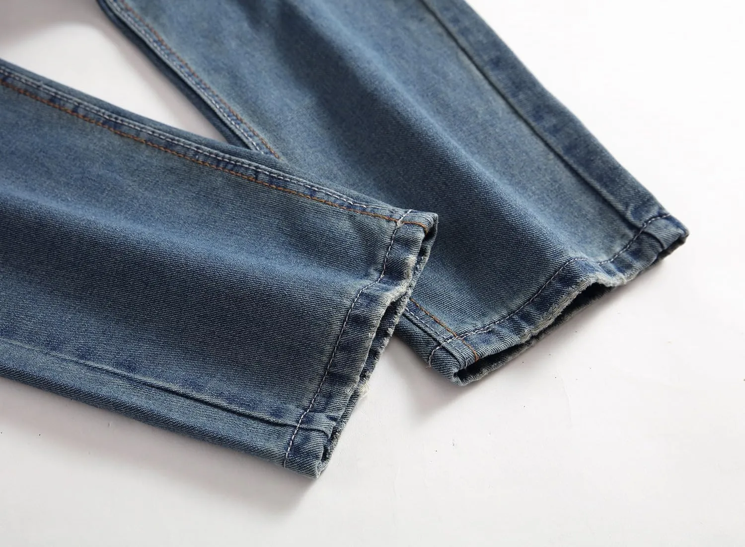 Men's Ripped Slim Straight Fit Moto Jeans Comfy Stretch Skinny Biker Denim Pants Vintage Distressed Jeans