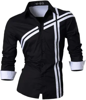 Men's Slim Fit Long Sleeves Casual Button Down Dress Shirts JZS041
