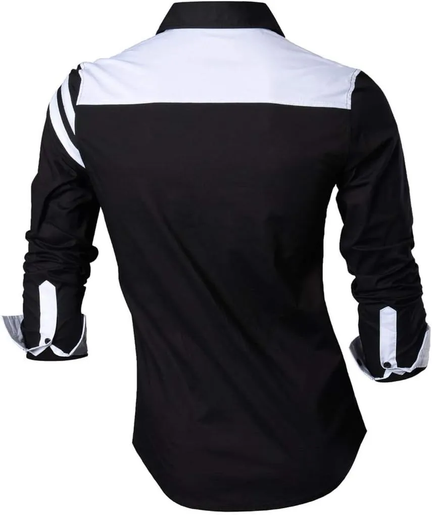Men's Slim Fit Long Sleeves Casual Button Down Dress Shirts JZS041