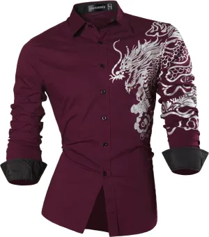 Men's Slim Fit Long Sleeves Casual Button Down Dress Shirts JZS041