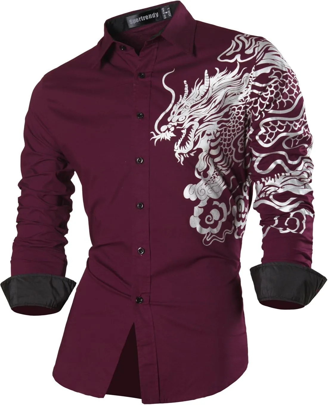 Men's Slim Fit Long Sleeves Casual Button Down Dress Shirts JZS041
