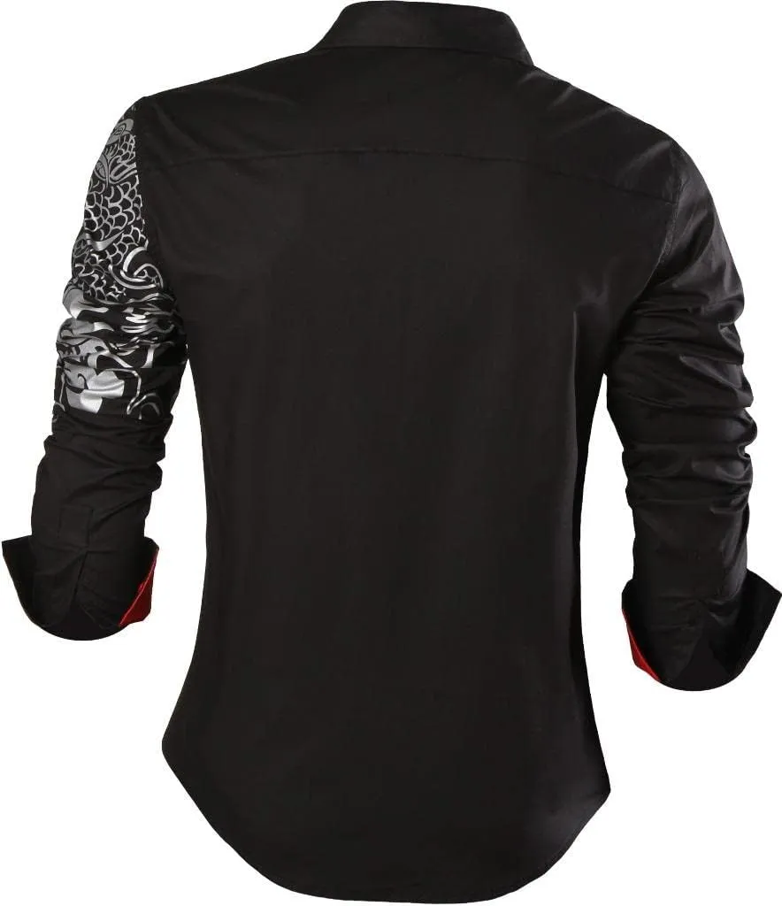 Men's Slim Fit Long Sleeves Casual Button Down Dress Shirts JZS041